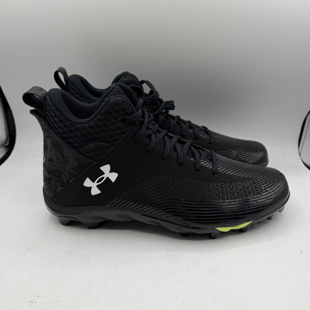 Under Armour Football Cleats Mens Sz 14 Black Shoes 3027987-001